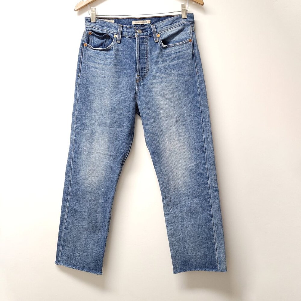 Levi's Wedgie Jeans Size 29 Blue Medium Wash High Rise Button Fly